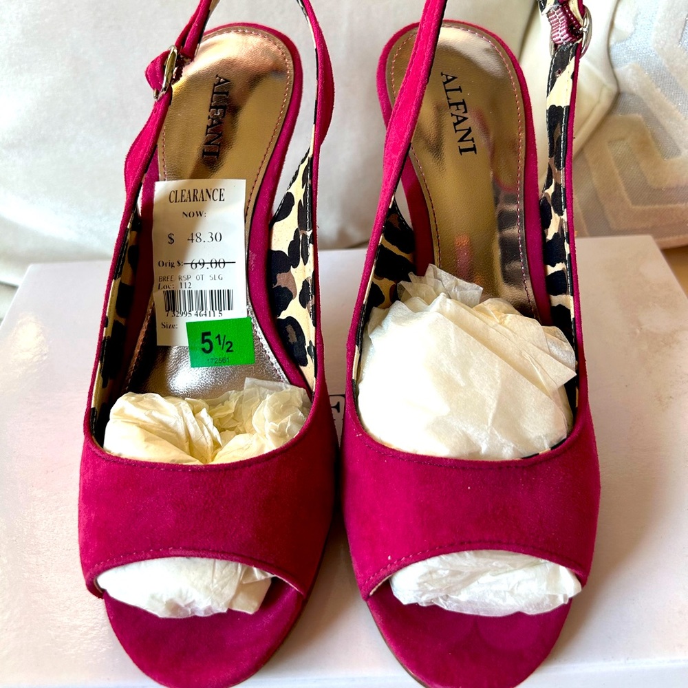 PINK Suede Sling Back Heels